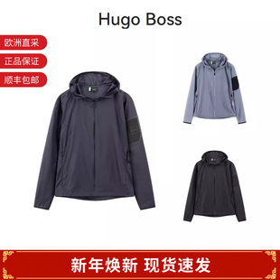 连帽拉链夹克皮肤衣上衣外套50541879 可收纳轻薄款 Hugo Boss男士
