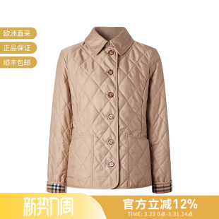 菱形绗缝棉服夹克上衣外套 版 8049868 女士修身 BURBERRY