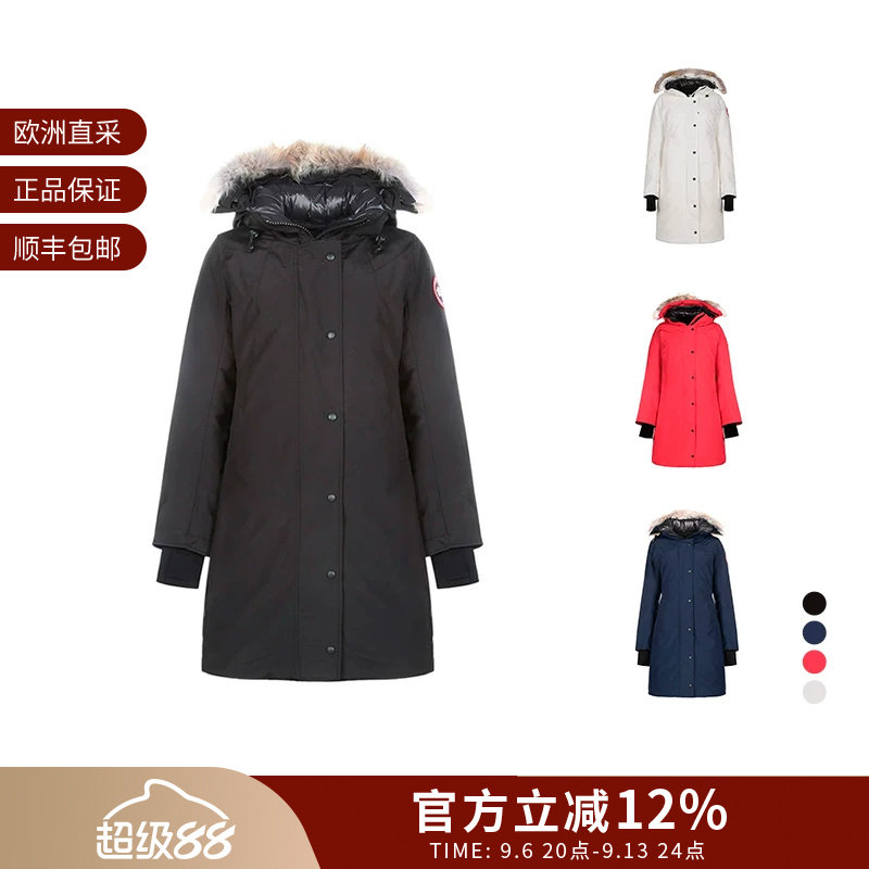 CANADA GOOSE加拿大鹅 女士修身版大衣鸭绒连帽羽绒服3821L