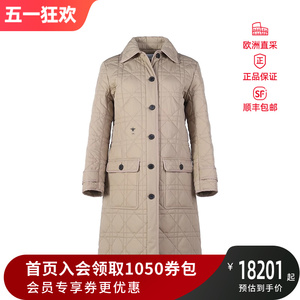 迪奥 DIOR 女士棉质中长款夹棉大衣外套棉服 247M39A3355