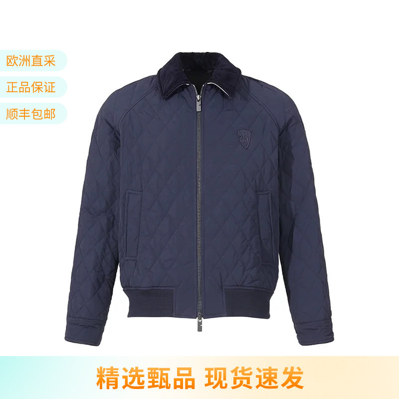 BURBERRY 男士B字型盾牌刺绣贴饰绗缝夹克薄款棉服外套 8097950