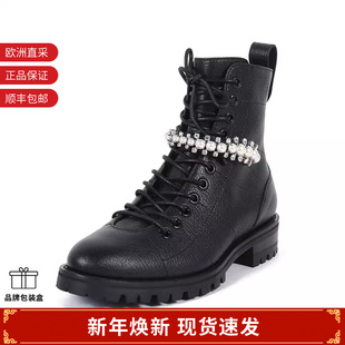 Choo周仰杰 Jimmy 女士皮革系带短靴 CRUZ QSO FLAT 甄品精选