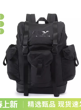 AX阿玛尼 男士男包AX胶印卡扣翻盖双肩包手提背包 952604 4R822