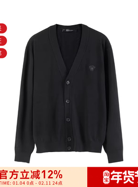 VERSACE范思哲男士刺绣羊毛衫针织开衫1010535 1A07614