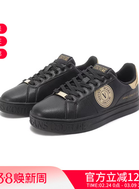 【甄品精选】VJC范思哲 男士V字徽章印花系带运动鞋板鞋 YA3SK1