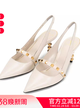 VALENTINO华伦天奴 女士尖头高跟露跟凉鞋 VW2S0BK6 GYH