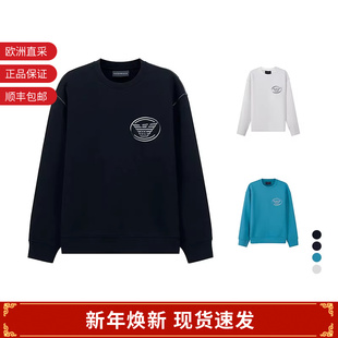 男士 6L1M82 鹰标刺绣圆领长袖 卫衣 1JHSZ 男装 EA阿玛尼