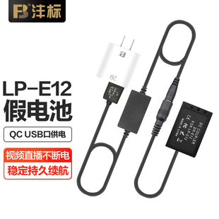 沣标佳能LP-E12假电池EOS M50二代M200 M100 M50单反直播M10 M2微单sx70 kissx7相机模拟外接电源适配器供电