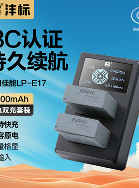 沣标LPE17电池佳能R50V V1 R8 R10 M6 II 200D二代850D 800D 77D 760D 750D单反eos相机M5微单M3充电器非原装