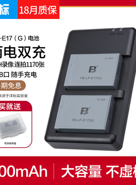 沣标佳能LP-E17电池EOS R50 V V1 R8 R10 RP M6 850D 200D二代微单M3相机760D 750D 800D 77D单反LPE17充电器