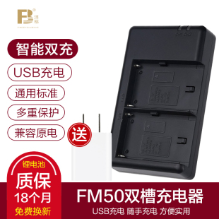 FM500H F550 沣标FM50双充充电器USB摄像机补光灯np F707座充 F750电池QM91D DSC f970 QM71 F570 F770