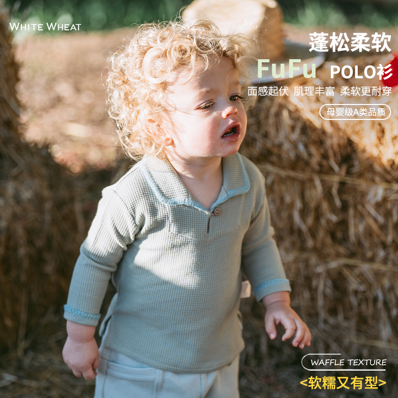 whitewheat纯棉POLO衫