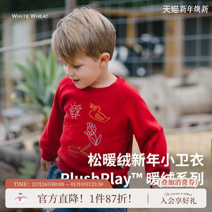 针织衫 新款 whitewheat儿童25冬季 马年男女童过年卫衣 新年限定