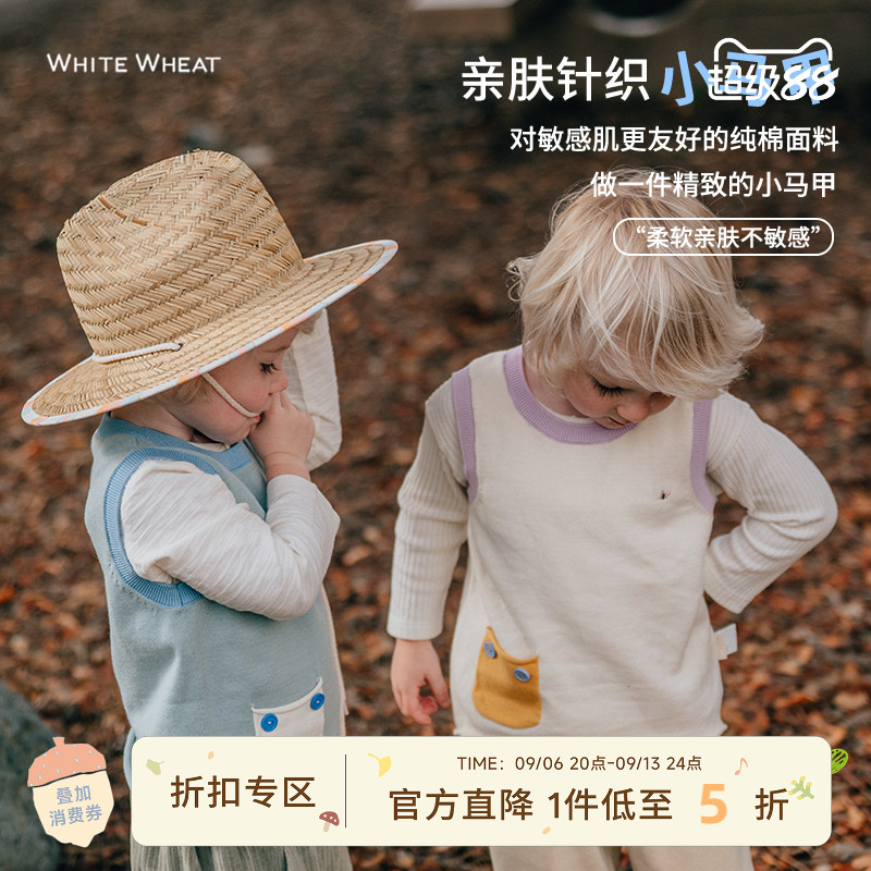 whitewheat纯棉春季马甲图片