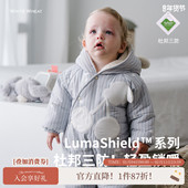 whitewheat儿童25冬季 新款 爬服哈衣男童女宝印花棉保暖连帽连体衣