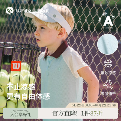 whitewheat运动撞色插肩袖POLO