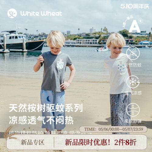 whitewheat小狗口袋短袖T恤