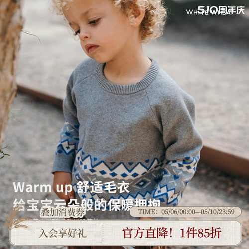 whitewheat纯棉灰色针织衫