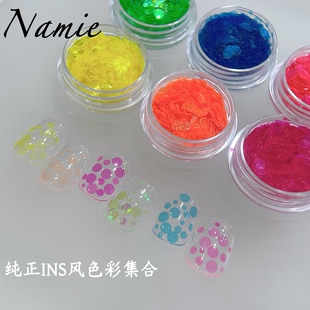 Namie独家定制原创INS风超薄超服帖半透圆点波点小众美甲亮片素材