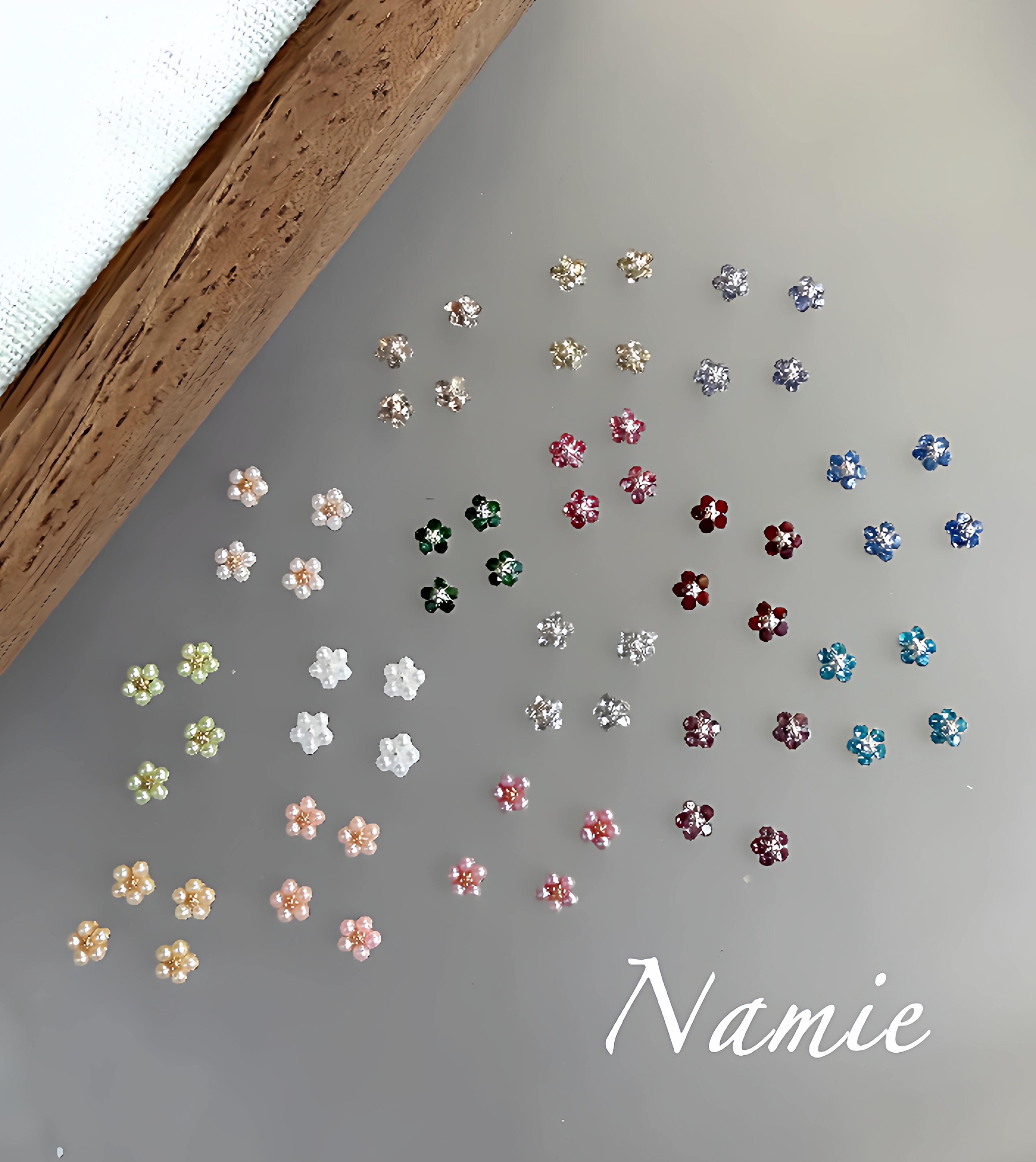 Namie ins风高品质超闪迷你立体珍珠花带钻小花美甲饰品指甲装饰,彩妆/香水/美妆工具,指甲装饰,淘宝优惠券,粉丝福利购,淘宝优惠卷