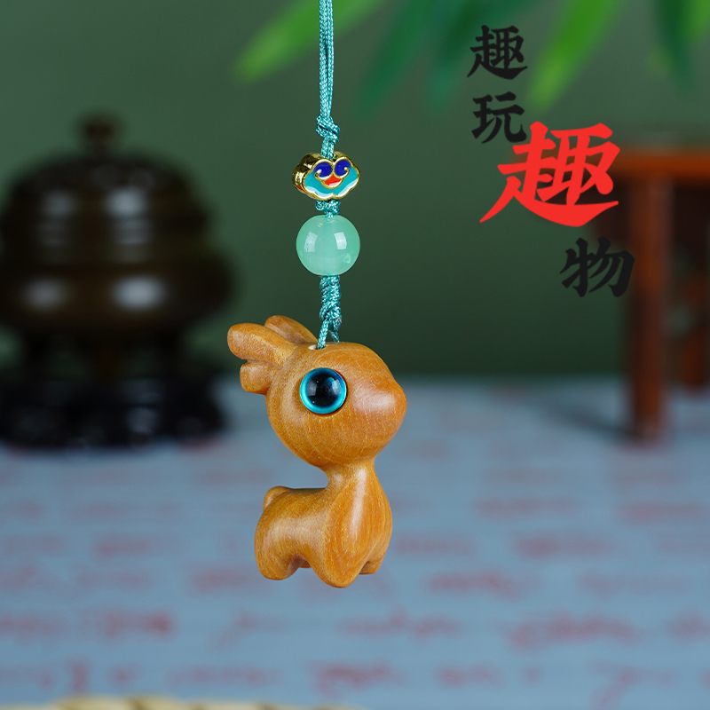萌系小鹿手机挂绳创意钥匙扣指环扣车钥匙挂饰复古风小配饰吊坠