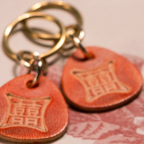 橙制手工婚礼牛皮挂件小众礼物