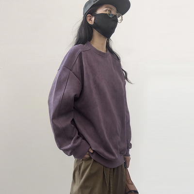 秋冬春秋复古高级感皮绒宽松卫衣