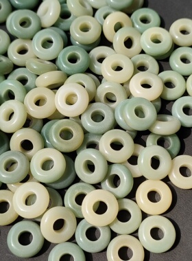 菩提根绿色甜甜圈文玩diy配件文玩穿搭佛珠手串手绳隔珠串珠饰品