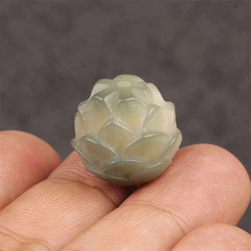 精工雕刻白玉菩提根五层莲花飘花炭烧吊坠钥匙扣手机链diy配饰