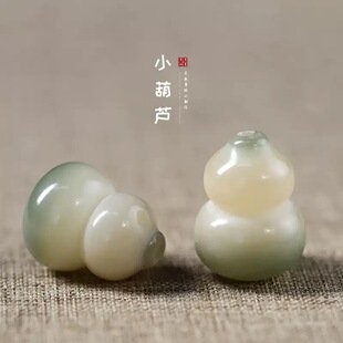 天然菩提根雕刻小葫芦绿阴皮飘花葫芦文玩手串饰品散珠diy配饰
