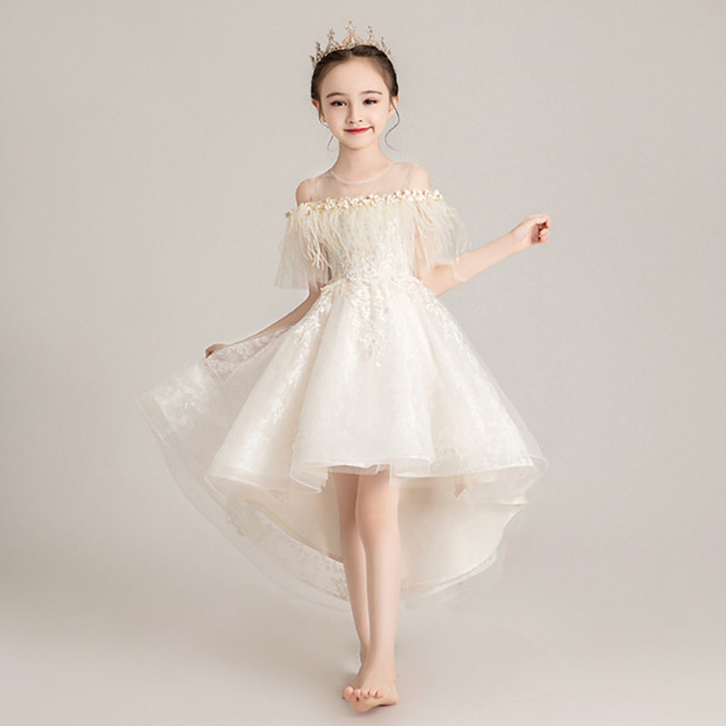女童晚礼服高端小主持人生日走秀模特钢琴演出服裙子蓬蓬纱公主裙