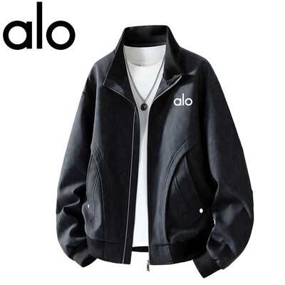 官方奥特莱斯春秋美式扎染皮衣宽松大码立领拼接休闲夹克男外套