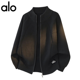 【官方奥特莱斯】alo潮牌 秋冬季毛衣男女针织衫百搭拉链线衣外套