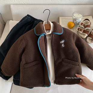 木野儿童冬季棉服湖州织里童装男童韩版卡通毛毛加厚外套保暖服饰