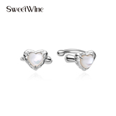 SWEET 白贝母爱心耳骨夹耳环 沙滩恋曲 WINE 甜酒