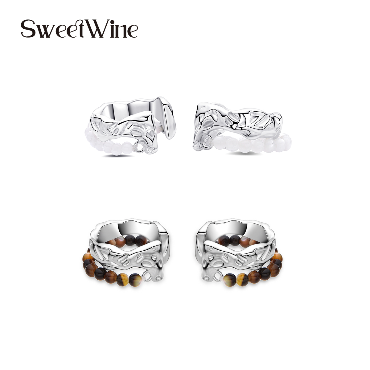 SweetWine串珠双层耳骨夹