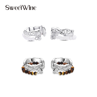 Sweet Wine串珠双层耳骨夹显脸小冷淡高级甜酷无耳洞女原创设计