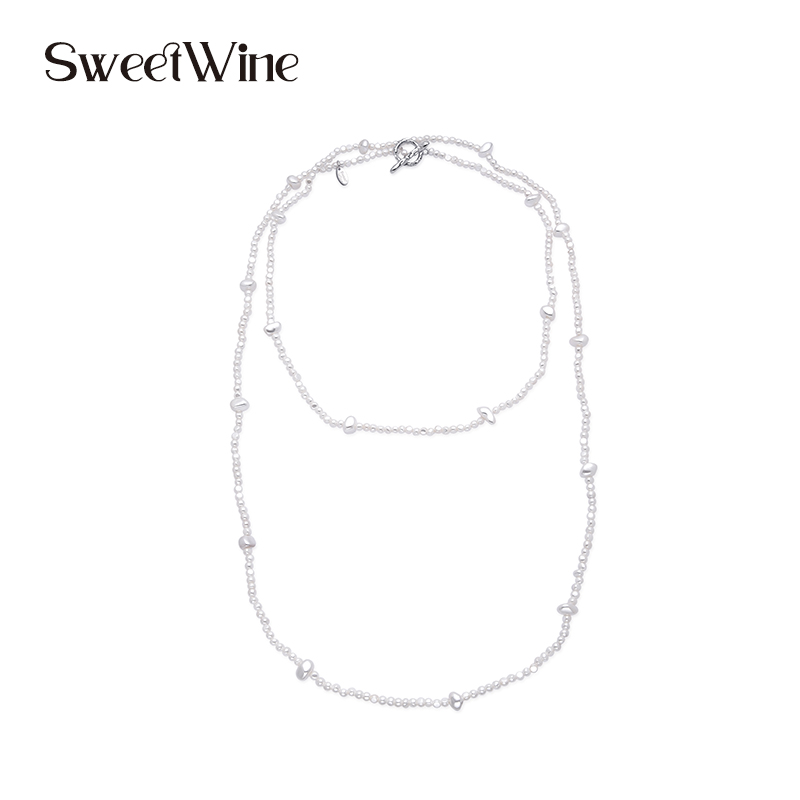 Sweet Wine异形珍珠多层叠戴项链女超长锁骨链轻奢高级小众风设计