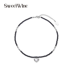 沙滩恋曲 甜酒 爱心吊坠串珠项链 WINE SWEET