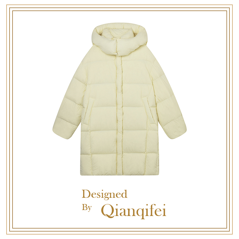 5原【极寒鹅绒服】2023新款纯色保暖连帽中长外套 MW24908