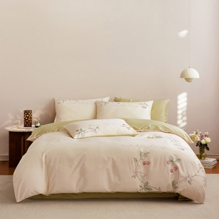 2025新款100支新疆长绒棉刺绣四件套高支高密南通叠石桥家纺