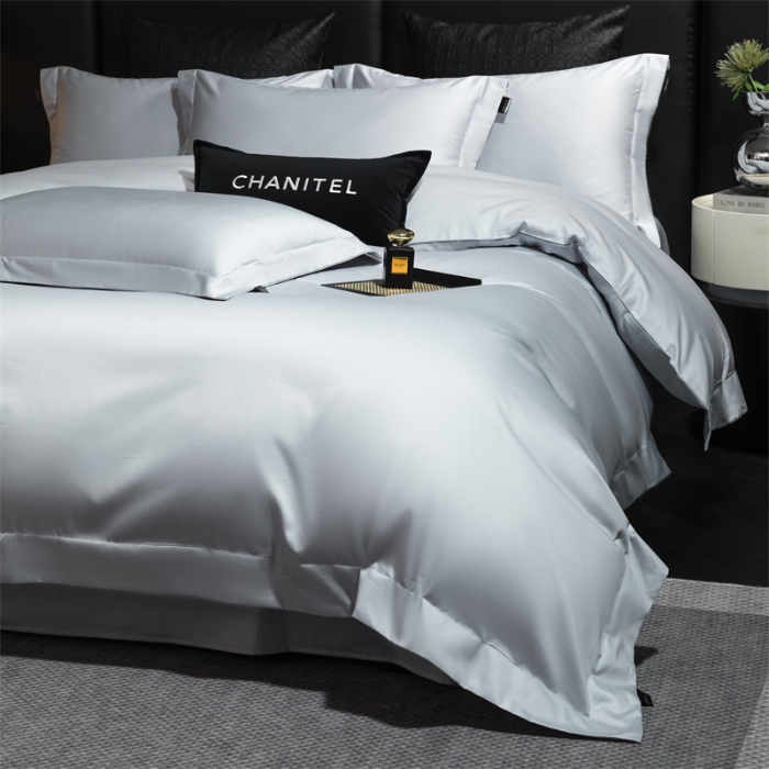 2025新款100新疆长绒棉四件套简约纯色不褪色南通海门叠石桥家纺