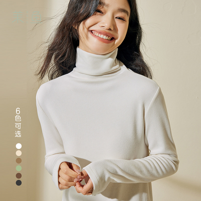 加厚德绒发热高领打底衫女