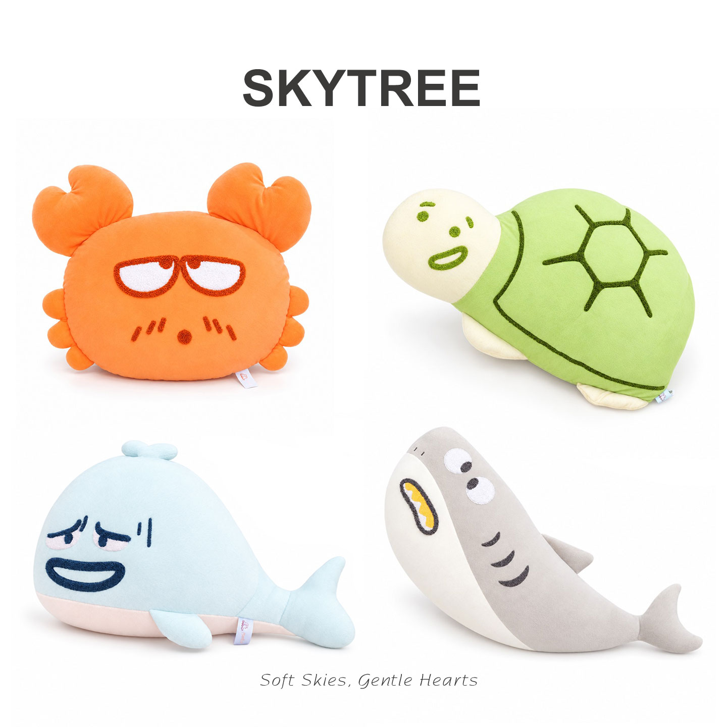SKYTREE高级感鲨鱼乌龟抱枕