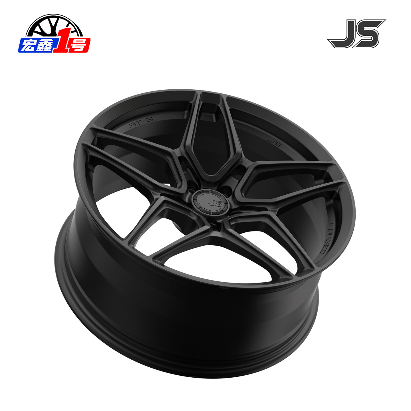 宏鑫轮毂JS铝合金轮毂AT-5轻量化改装锻造工艺黑色运动款支持定制