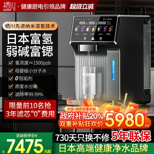 日本栖川富氢富锶台式 净饮机弱碱家用即热冰水一体饮水机净水器