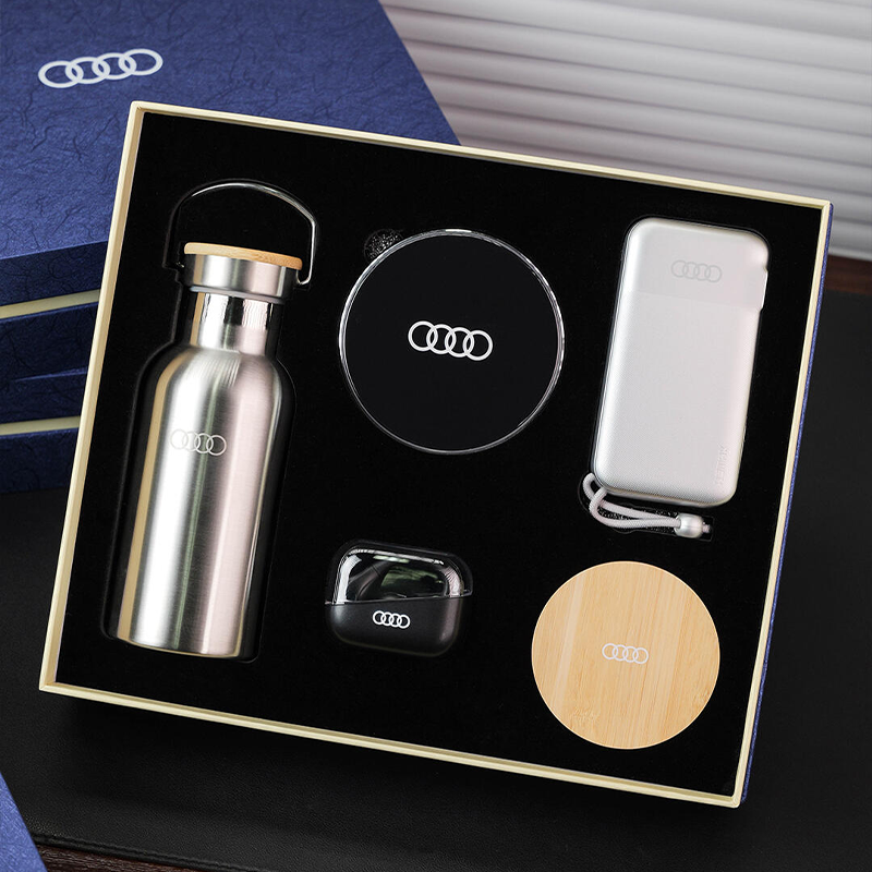 高端定制logo礼品商务套装金属保温杯无线充电器蓝牙耳机伴手礼