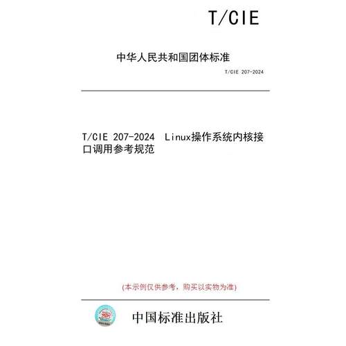 【纸版图书】T/CIE 207-2024  Linux操作系统内核接口调用参考规范