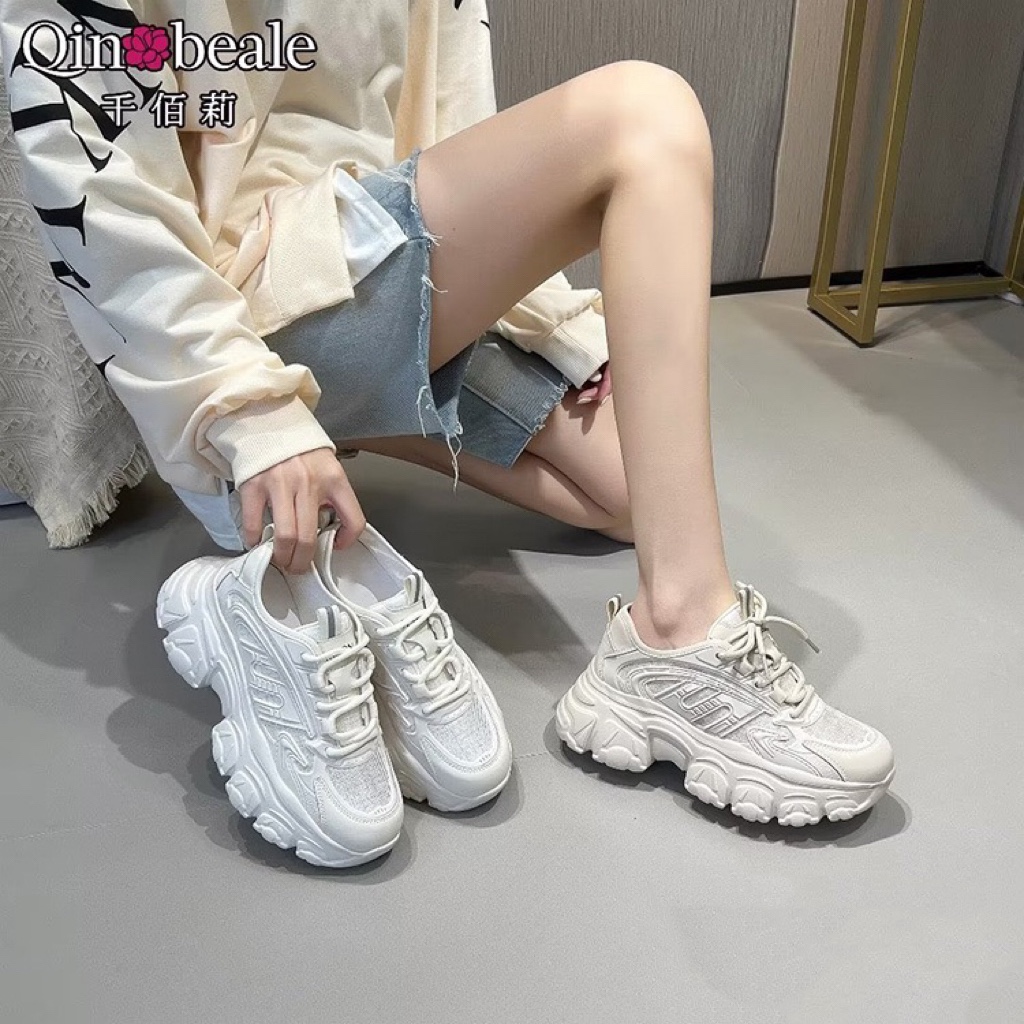 千佰莉復(fù)古老爹鞋2025春夏新款百搭運(yùn)動(dòng)休閑鞋子網(wǎng)面增高潮牌女鞋