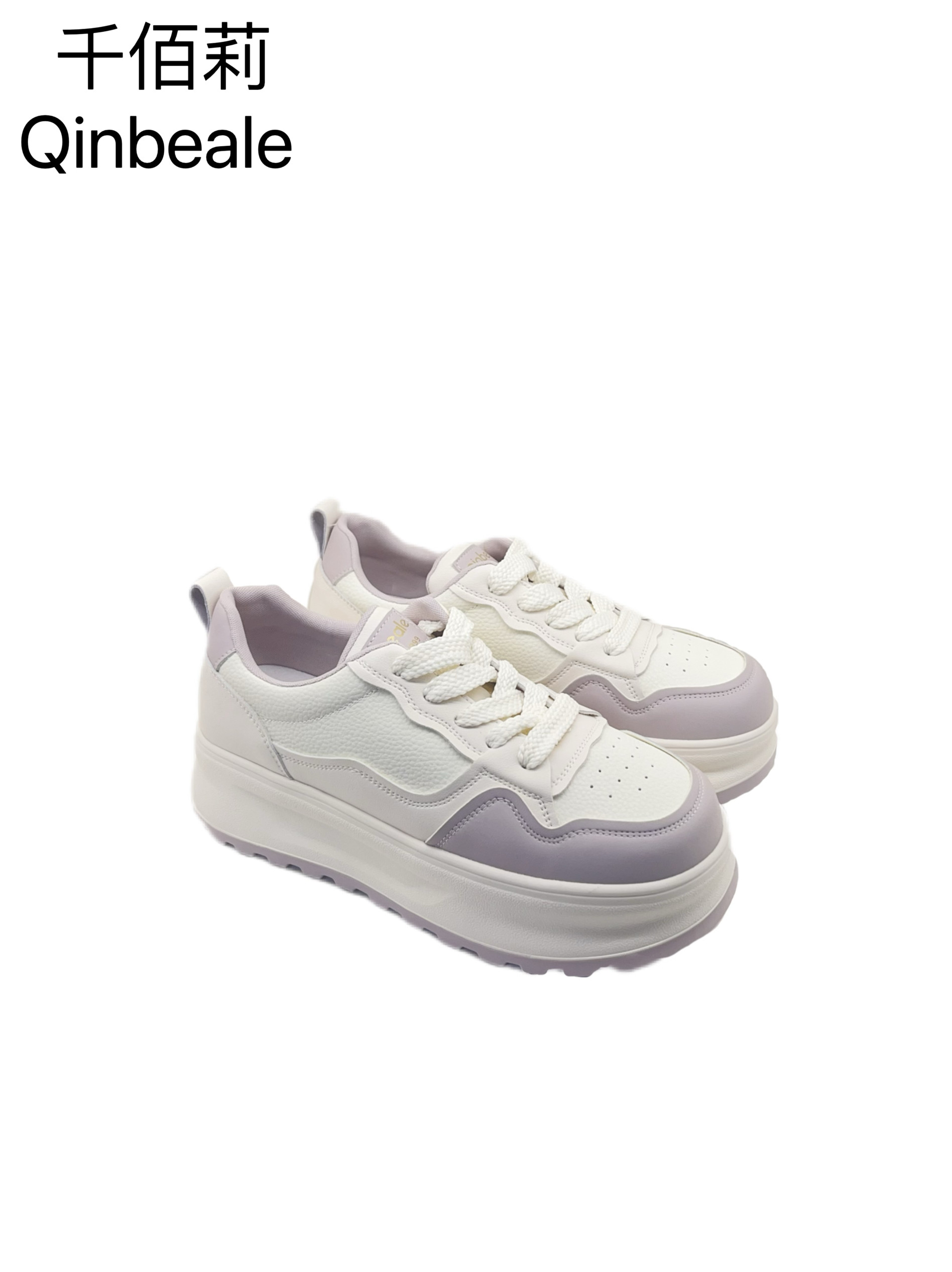 千佰莉2024新款厚底增高休闲皮面平底板鞋超轻夏秋学生小白鞋女鞋